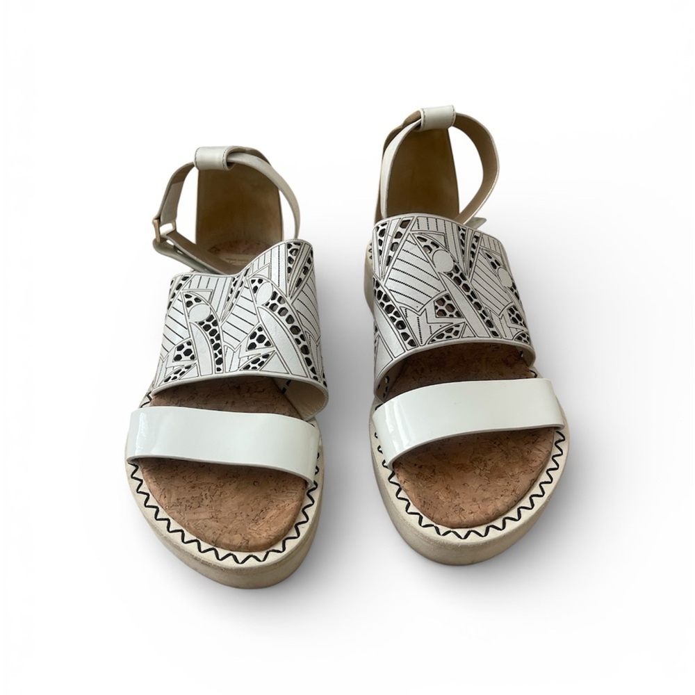 Nicholas Kirkwood x Peter Pilotto Made in Italy Patent Leather Laser-Cut Sandals